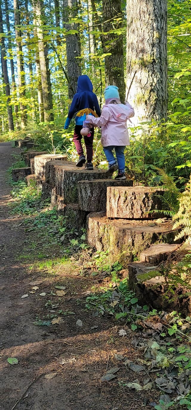 Children exploring together outdoors