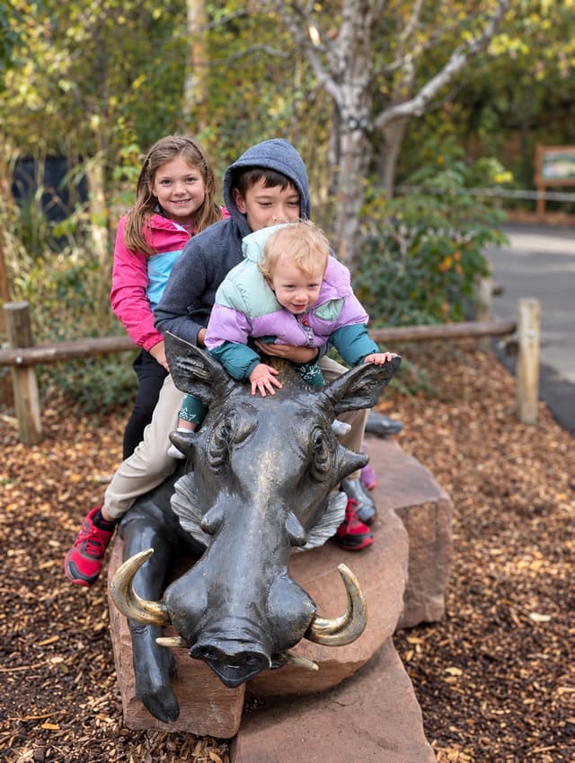 Children exploring a scenic destination together