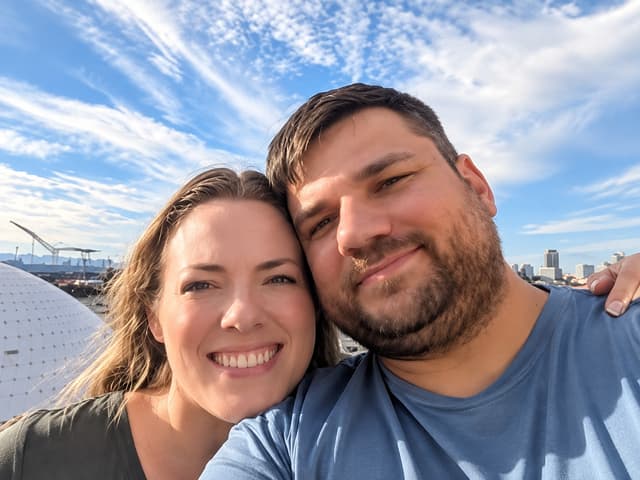 Couple enjoying a vacation together